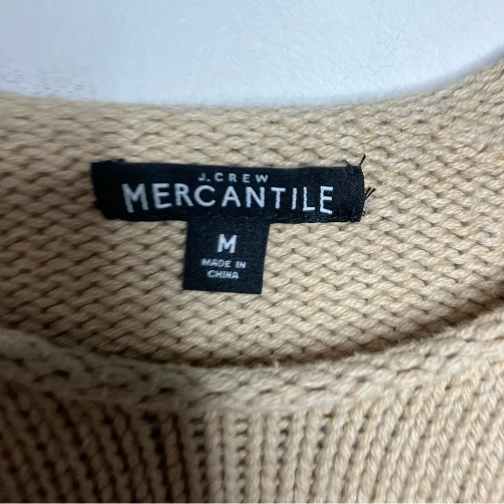 J. Crew Mercantile sweater tan neutral 100% cotton size medium‎
